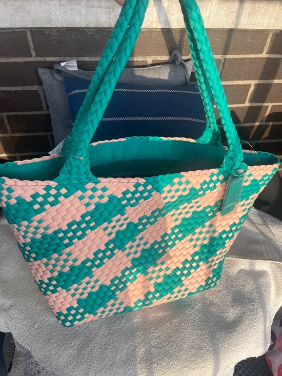 Wildfox Handbags - Wildfox Teal and Blush Woven Tote